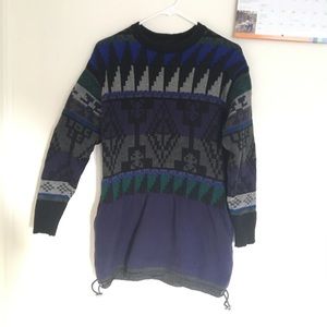 Sacai Jacquard Geometric Aztec wool long sweater